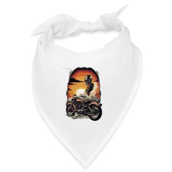 Retro Motorrad - Bandana - Weiß - Vorne