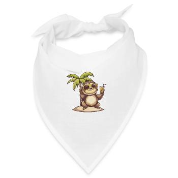 Faultier Sommer Strand Comic - Bandana - Weiß - Vorne