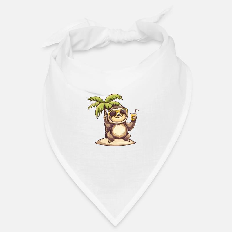 Faultier Sommer Strand Comic Bandana