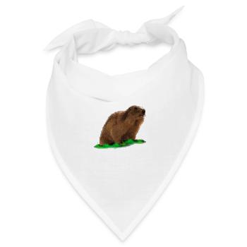 Murmeltier - Bandana - Weiß - Vorne