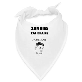 Zombies eat brains - Bandana - Weiß - Vorne