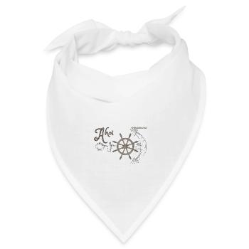 Ahoi mit Anker und Steuerrad - ImNordenVerankert - Bandana - Weiß - Vorne
