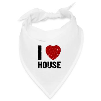 I love House Techno House Music Fan - Bandana - Weiß - Vorne