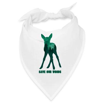 "klimaschutz "save Our Woods - Bandana - Weiß - Vorne