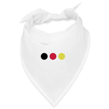 Punkte Schwarz, Rot und Gelb - Bandana - Weiß - Vorne