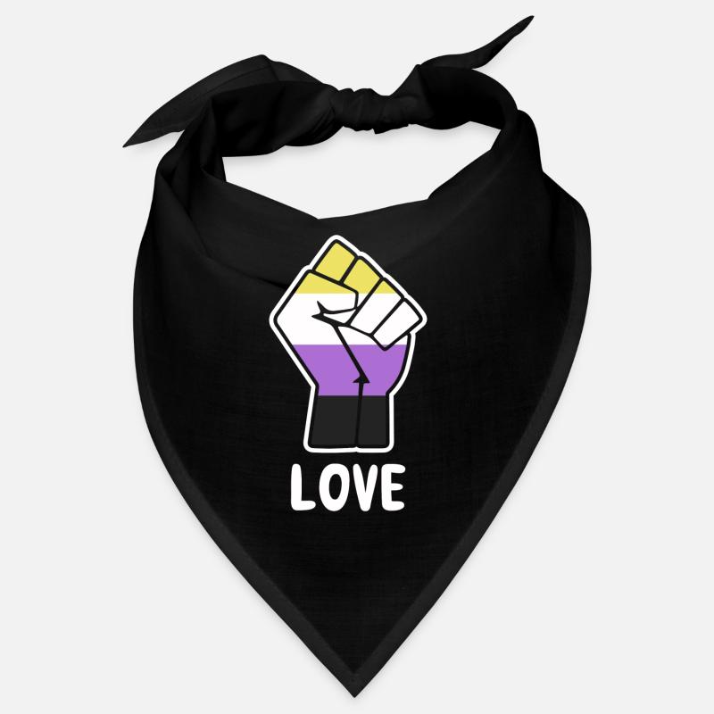 Love Nonbinary Pride Fist Design for Equality Bandana