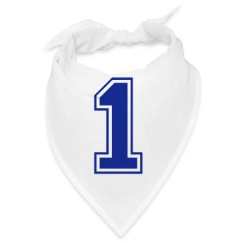 1 - Nummer - Zahl - Bandana - Weiß - Vorne