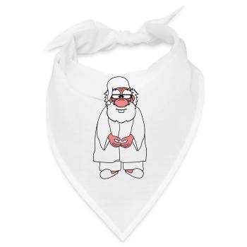 opa alt grossvater schlafanzug mantel muetze muede - Bandana - Weiß - Vorne