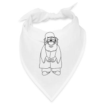 opa alt grossvater schlafanzug mantel muetze muede - Bandana - Weiß - Vorne