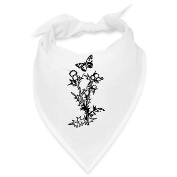 Distel - Design-Farbe wählbar - Bandana - Weiß - Vorne