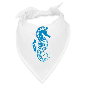 Seepferdchen stilisiert - Bandana - Weiß - Vorne
