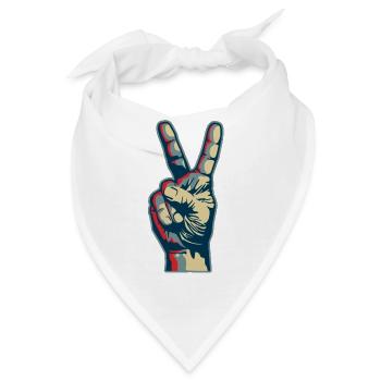 Peace hand - Bandana - Weiß - Vorne