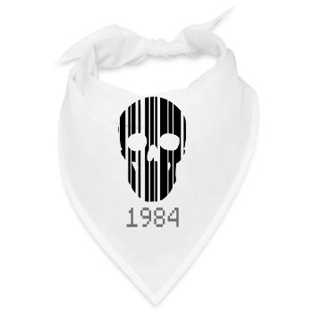barcode Schädel 1984 - Bandana - Weiß - Vorne