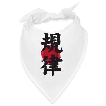 Japanisches Ideogramm Kiritsu Disziplin Disziplin - Bandana - Weiß - Vorne