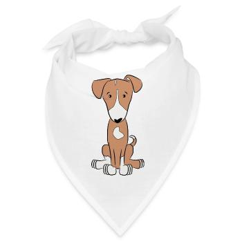 Podenco Mischling, Tierschutz, Hund aus Spanien - Bandana - Weiß - Vorne