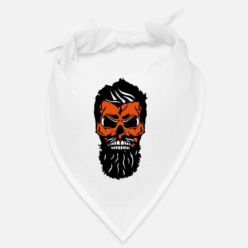 skull hipster skull beard mustache 2 Bandana