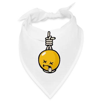 Smiley Suicidal - Bandana - Weiß - Vorne