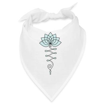 Lotus Blume Lotusblüte Buddhismus Symbol Yoga OM - Bandana - Weiß - Vorne