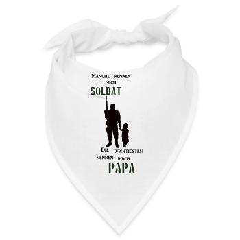 Soldaten. Papa. Soldat. Bundeswehr. - Bandana - Weiß - Vorne