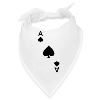 Spielkarte Pik Ass - Bandana - Weiß - Vorne