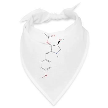 Anisomycin Molekül - Farbige Strukturformel - Bandana - Weiß - Vorne