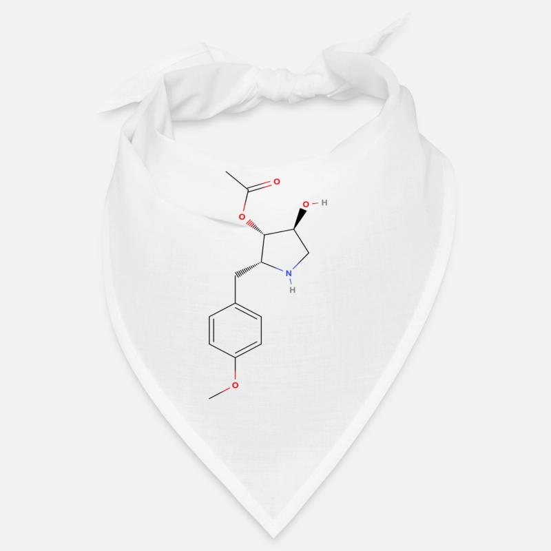 Molécule d’anisomycine - Formule structurale colorée Bandana