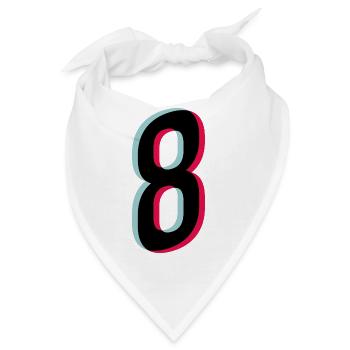 Zahl 8 Ziffer Trikotnummer Tiktok Style dunkel - Bandana - Weiß - Vorne