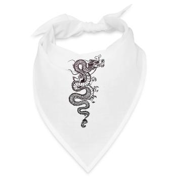 China chinesischer Drache Tattoo2 - Bandana - Weiß - Vorne