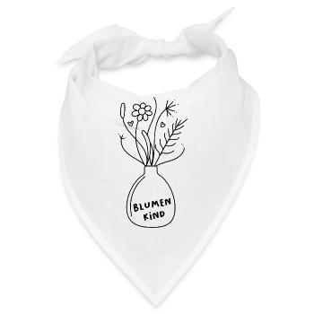Blumenvase mit Herzen Spruch Blumenkind Hochzeit - Bandana - Weiß - Vorne