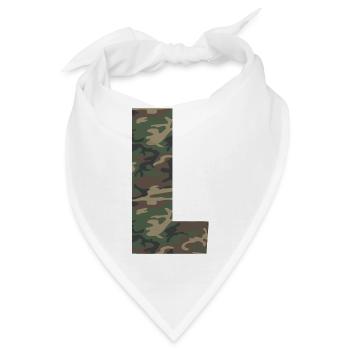 Robuster Buchstabe L im Tarnmuster! - Bandana - Weiß - Vorne