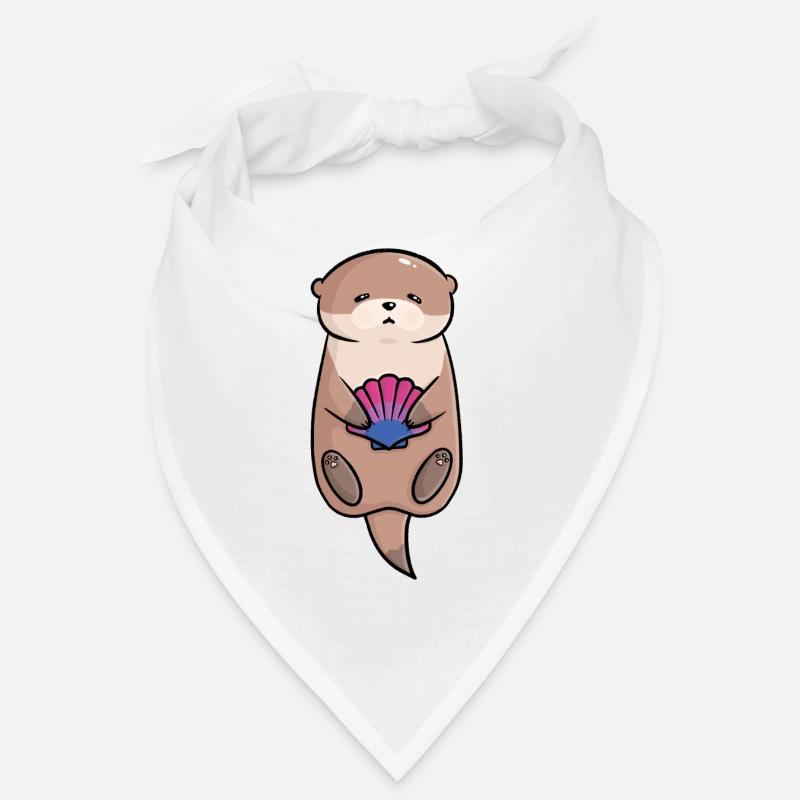 Cute Otter Shell Bi Queer Flag Flag LGBTQ Bandana