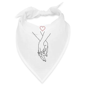 hands couple heart - Bandana - Weiß - Vorne