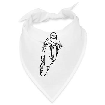 Wheelie extrem mit Rennmotorrad - dunkel - Bandana - Weiß - Vorne
