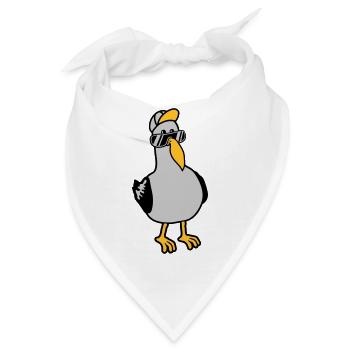 Coole Möwe Sonnenbrille Mütze - Bandana - Weiß - Vorne