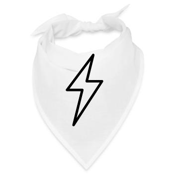 Blitz Symbol Umriss Donner Gewitter - Bandana - Weiß - Vorne