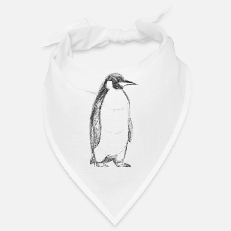 Pinguin Illustration - Bandana - Weiß
