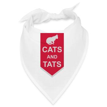 cats and tats Zitat - Bandana - Weiß - Vorne