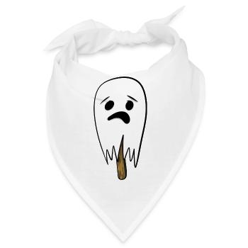 Geist am Stiel Gespenst am Spieß - Bandana - Weiß - Vorne
