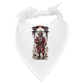 Japanische Samurai Essenz im Ukiyo-E Kunst Stil - Bandana - Weiß - Vorne
