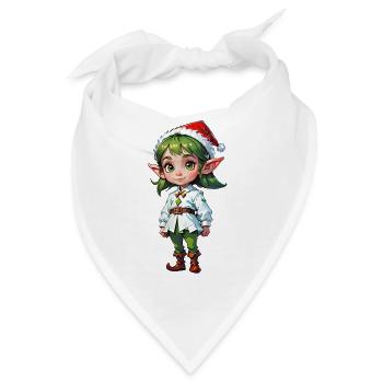 Festlicher Weihnachtself - Bandana - Weiß - Vorne