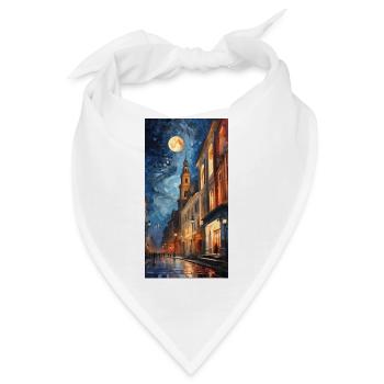 Mondnacht in der Stadt - Bandana - Weiß - Vorne