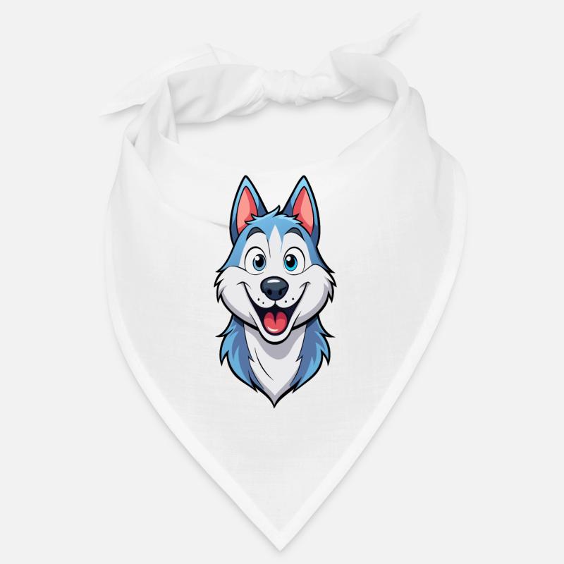 Mischievous Grinning Husky Artwork Bandana