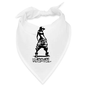 Weibliches Rebellen-Design - Bandana - Weiß - Vorne