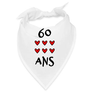 60. 60 JAHRE. 60-JÄHRIGES JUBILÄUM. 60. GEBURTSTAG. - Bandana - Weiß - Vorne