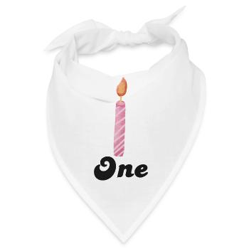 Kerze zum 1. Jahrestag - Bandana - Weiß - Vorne