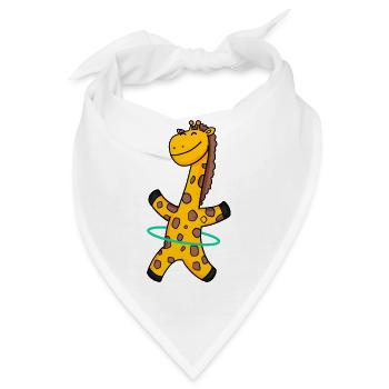 Niedliche Giraffe mit Reifen - Bandana - Weiß - Vorne