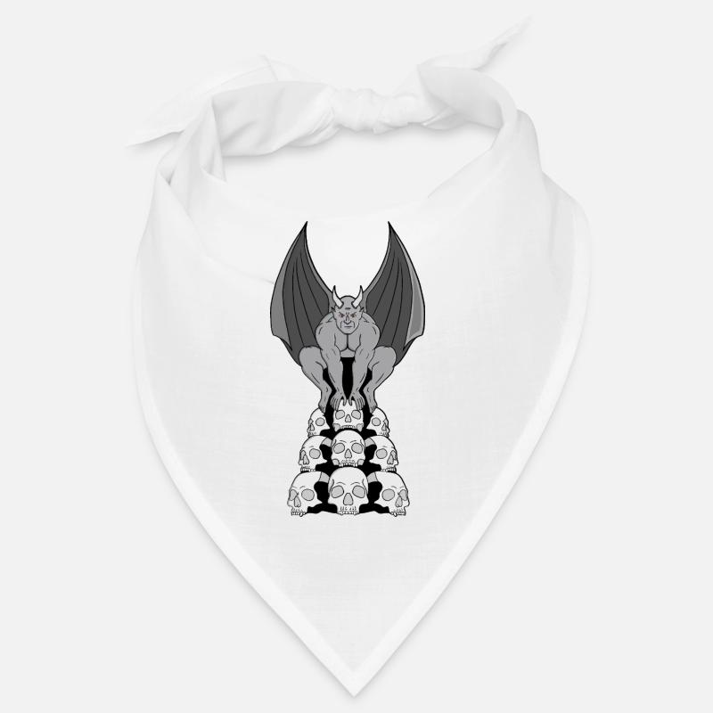 Gargoyle Dämon über Schädeln Bandana