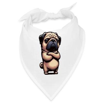 Mops Möpse Mopsbesitzer Mopsliebhaber Mopshalter - Bandana - Weiß - Vorne