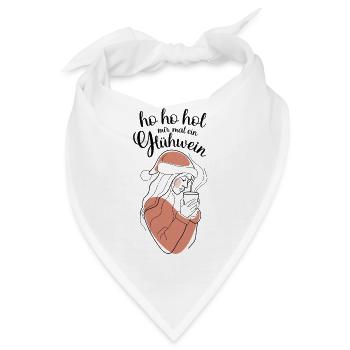 Abstrakte Hauttöne Konturen  hohoho Glühwein  - Bandana - Weiß - Vorne