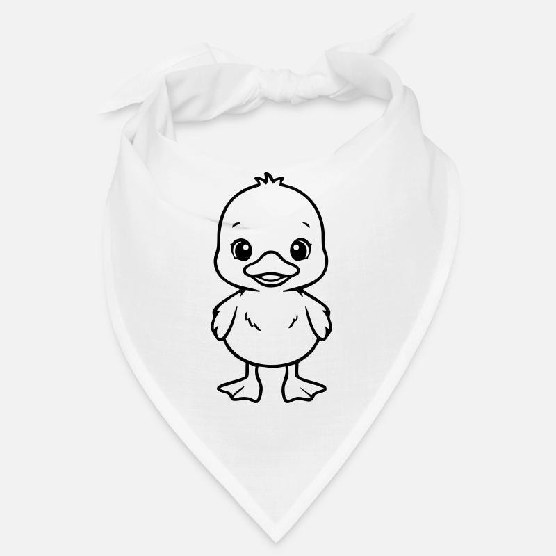 Cute Baby Duck – Black & White Design Bandana